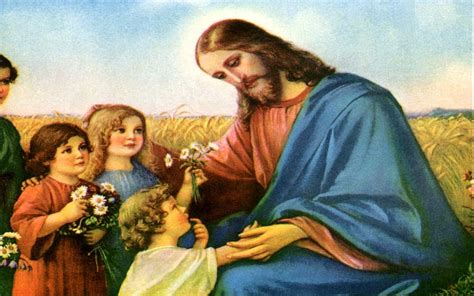 Blessing The Children Children Christ Jesus Blessing Hd Wallpaper