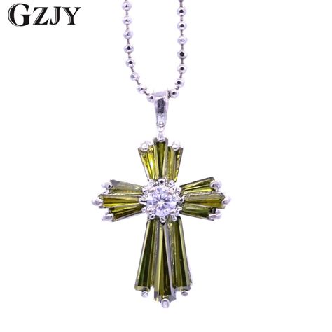 Buy Gzjy Fashion White Gold Color Cross Zircon Pendant