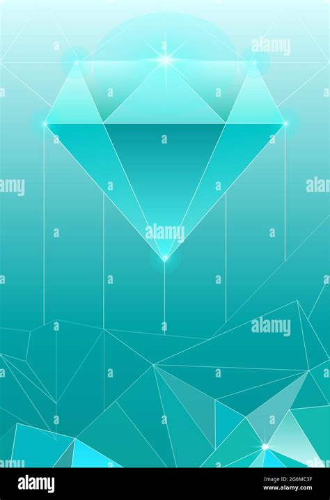 Vector Illustration Of Trendy Cosmic Crystal Geometric Shapes Pyramid