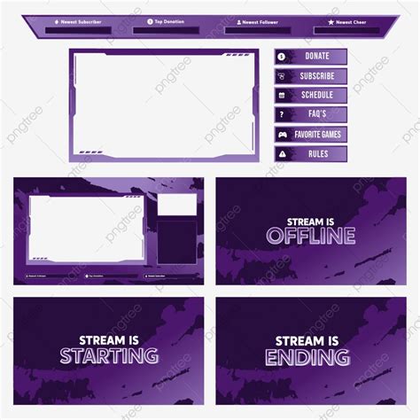 Twitch Overlay Vector Png Images Twitch Overlay Purple Color Template
