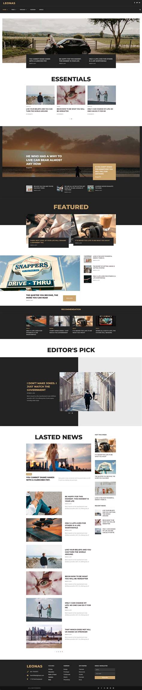 Leonas Blog Magazine Elementor Template Kit By Designuptodate ThemeForest