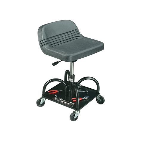 Whiteside Adjustable Swivel Shop Stool With Backrest Casters And Tool