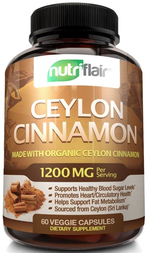 Nutriflair Ceylon Cinnamon Made With Organic Ceylon Cinnamon 1200mg