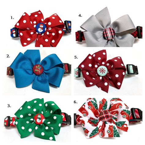 Dog Collar With Bow The Christmas Collar With Removable Bow Etsy