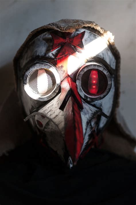Plague Doctor Mask Templar Halloween Costume Cosplay Led