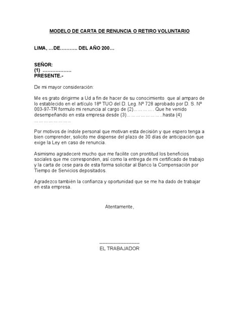 16 Modelo Carta De Renuncia Bogota Cintlarax