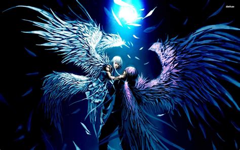 Angel And Demon Lovers Anime Desktop Background Angel Wallpaper Hd