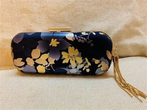Printed Satin Floral Designer Box Clutch Size 5x95x25 Inch At Rs
