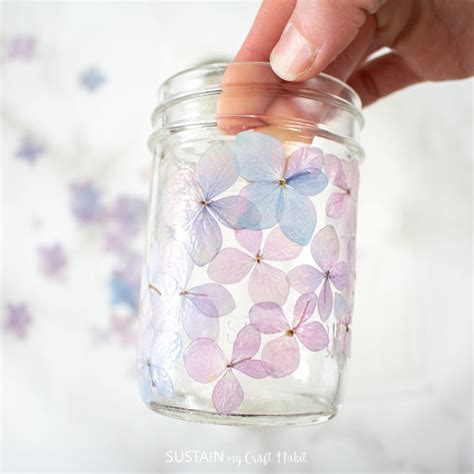 Pretty Pressed Flower Mason Jar Luminaries Sustain My Craft Habit