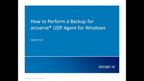 How To Perform A Backup For Arcserve Udp Agent For Windows Youtube