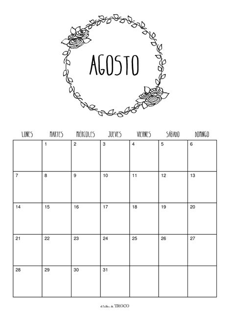 Calendario De Agosto Calendario De Agosto Plantilla De Calendario Para Imprimir Calendario