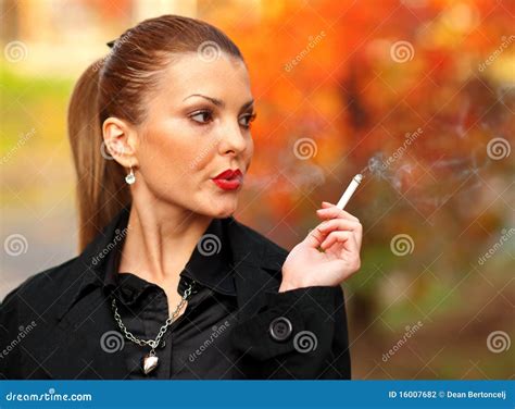 Woman With Cigarette Stock Photo Image Of Tobacco Vice 16007682