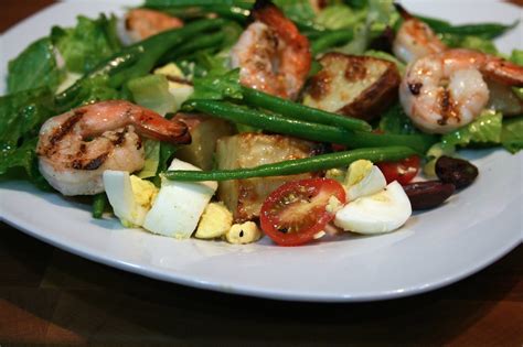 Oregon Transplant Shrimp Nicoise Salad
