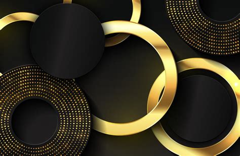 Luxury Elegant Background With Shiny Gold Circle Element And Dots
