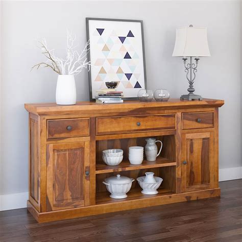Appalachian Rustic Solid Wood Dining Room Large Sideboard Cabinet