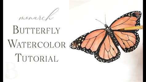 Watercolor Monarch Butterfly Tutorial For Beginners Youtube