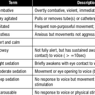 Ranks agitation and possibility for sedation. Richmond Agitation Sedation Scale | Download Scientific ...