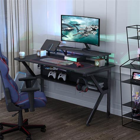 Tribesigns Ergonomic Gaming Desk With Monitor Stand 47