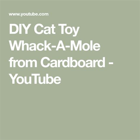 Diy Cat Toy Whack A Mole From Cardboard Youtube Diy Cat Toys Cat Diy