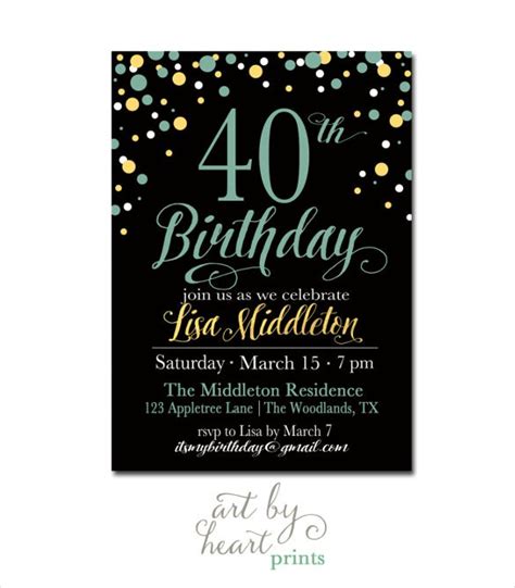 26 40th Birthday Invitation Templates Psd Ai