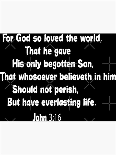 John 316 Christian Bible Verse Poster For Sale By Claude10 Redbubble