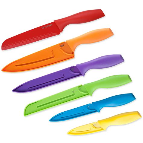 Top Chef 6 Piece Colored Knife Set Professional Grade