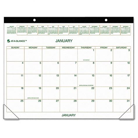 At A Glance White Monthly Desk Pad Calendar 22 In X 17 In Sheet Size