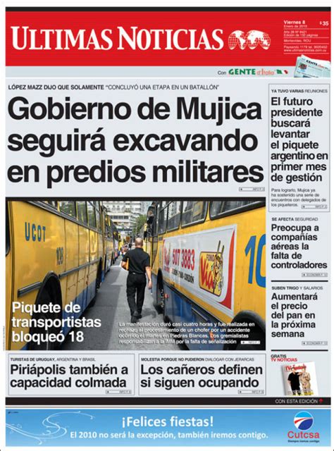 Periódicos en español y medios hispanos. Periódico Últimas Noticias (Uruguay). Periódicos de ...