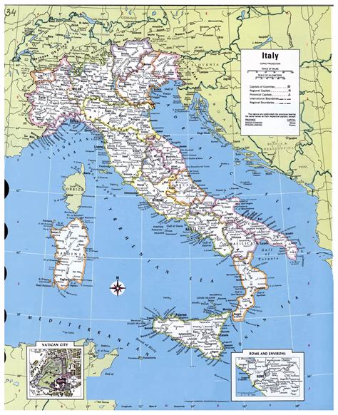 Detailed Political Map Of Italy Italy Detailed Political Map Vidiani