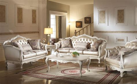 Acme 53540 Chantelle Formal Living Room Set In White Dallas