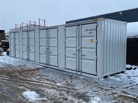 Brand New 40ft Storage Shipping Container With 4 Side Doors And 1 Rear