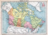 Large detailed old political and administrative map of Canada – 1922 ...