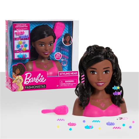 Barbie Fashionistas 8 Inch Styling Head Dark Brown 20 Pieces Include