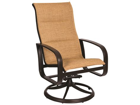 Woodard Cayman Isle Padded Sling Aluminum High Back Swivel Rocker 2fx588