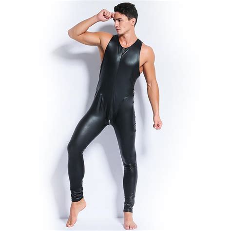 Sexy Lingerie Gay Men S Bondage Bodysuit Fetish Patent Leather Latex