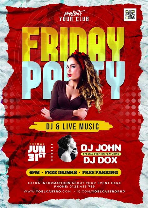 Friday Night Club Party Flyer Psd Template In Adobe Photoshop 🚀