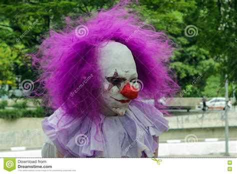 Guy In Scary Clown Costume In Zombie Walk Sao Paulo Editorial Photo