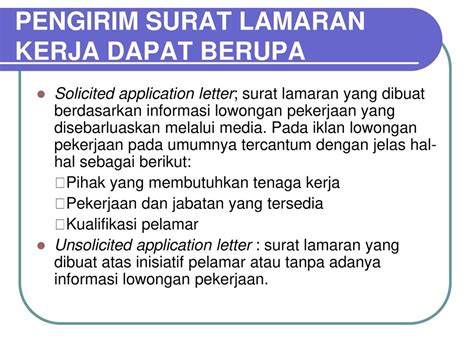 Contoh Surat Unsolicited Letter Pengorganisasian Surat Lamaran Kerja