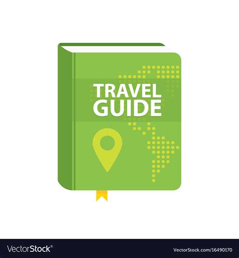 Travel Guide Book Icon World Map And Pin In Cover Vector Image