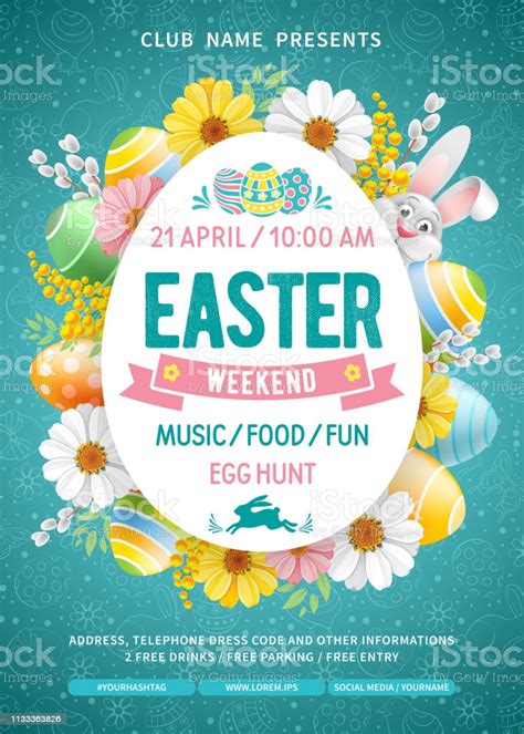 Easter Weekend Party Flyer Template Stock Illustration Download Image Now Istock