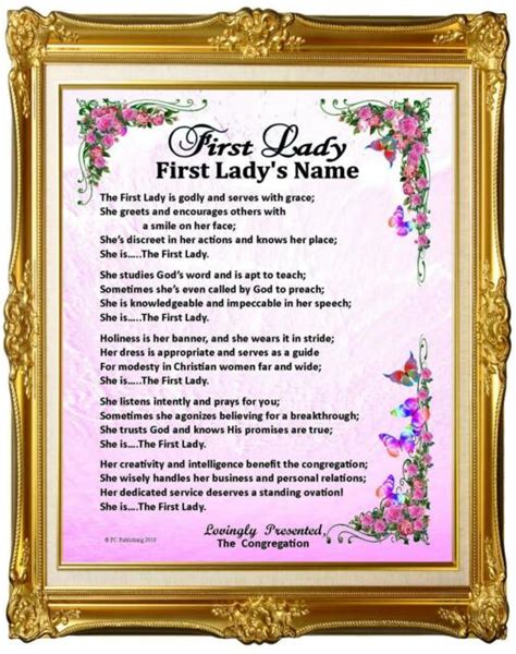 Pastors Wife First Lady Personalized Name Poem T Thank