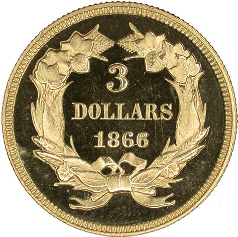 1866 3 Pf Three Dollar Gold Ngc