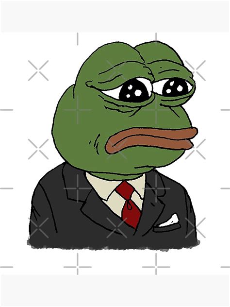 Sad Pepe In Suit Poster For Sale By Therustyart Redbubble