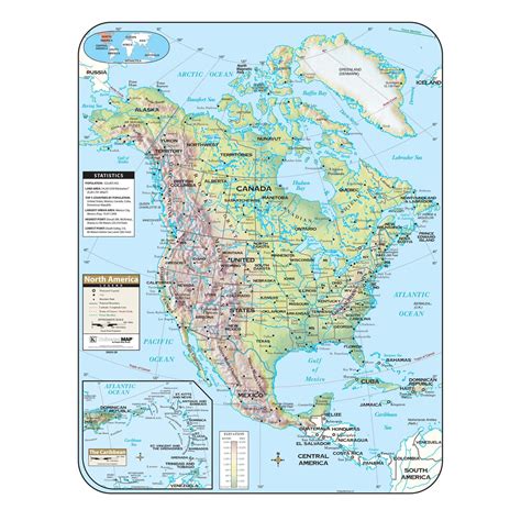 North America Shaded Relief Map Shop Classroom Maps