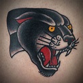 American Traditional Panther Head Tattoo by Cleen Rock One | Tatuaje ...