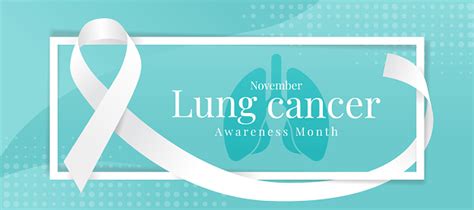 November Lung Cancer Awareness Month Text And Lung Sign In White Frame
