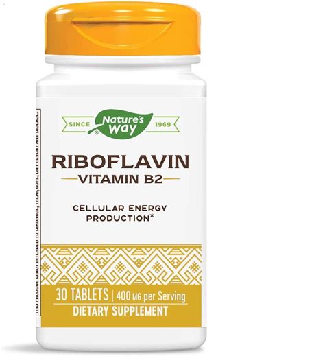 Buy Riboflavin 400 Mg 30 Tabs Natures Way Energy Vitamin B2 Uk