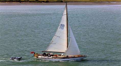 Traditional 50 Sq Metre Yacht Sea Scamp Towing Its Tender