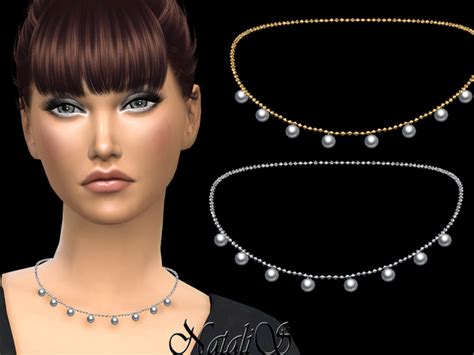 Multi Pearls Pendant Necklace By Natalis Sims 4 Jewelry