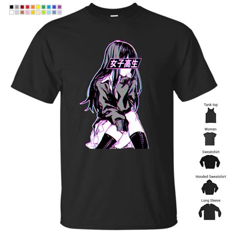 Schoolgirl Glitch Sad Japanese Anime Aesthetic T Shirt Store